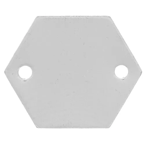 Entrepiezas de metal liso hexagone 2 agujeros 11.5 mm plateado Vieilli x8