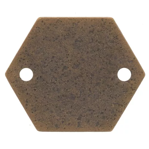 Entrepiezas de metal diamantado hexagone 2 agujeros 11.5 mm bronce x8