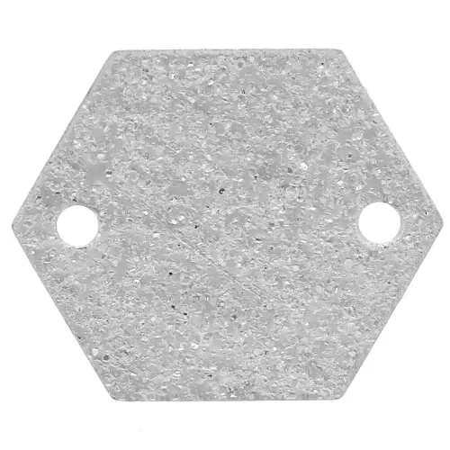 Entrepiezas de metal diamantado hexagone 2 agujeros 11.5 mm rodiado x8