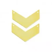 Entrepiezas de metal liso motivo galón 2 agujeros 29 mm dorado x2