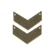 Entrepiezas de metal diamantado motivo galón 2 agujeros 29 mm bronce x2