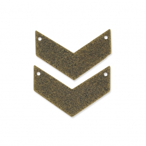 Entrepiezas de metal diamantado motivo galón 2 agujeros 29 mm bronce x2