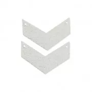 Entrepiezas de metal diamantado motivo galón 2 agujeros 29 mm plateado antiguo x2