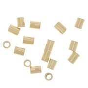 Tubos aplastables 1,5x2 mm - Plata 925 Dorado x30