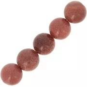 Piedra del sol - Perles rondes en pierre gemme 6 mm Gold Stone - Imitation Pierre de soleil x15 Perles rondes en pierre gemme 6 mm Gold Stone - Imitation Pierre de soleil x15