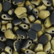 Cuentas de vidrio checas Gekko® 3x5 mm Jet Amber Mat x5g