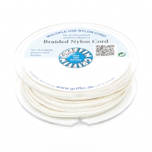 Hilo nylon trenzado europeo Griffin 1.5 mm Cream x20m