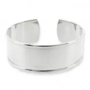 Base pulsera latón con reborde curvado 21x160 mm plateado x1