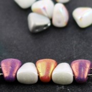 Cuenta de cristal checo dos agujeros Nib-Bit 6x5 mm Plata x10g