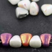 Cuenta de cristal checo dos agujeros Nib-Bit 6x5 mm Plata x10g