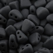 Cuentas de vidrio checa dos agujeros Nib-Bit 6x5mm Jet Mat x10g