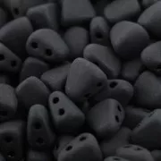 Cuentas de vidrio checa dos agujeros Nib-Bit 6x5mm Jet Mat x10g