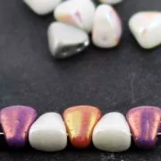 Cuentas de cristal checo dos agujeros Nib-Bit 6x5 mm - Jet Mat x10g