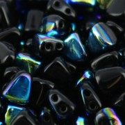 Cuentas de cristal checo dos agujeros Nib-Bit 6x5 mm - Jet AB x10g