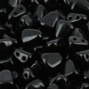 Negro - Cuentas de cristal checo dos agujeros Nib-Bit 6x5 mm - Jet x10g Cuentas de cristal checo dos agujeros Nib-Bit 6x5 mm - Jet x10g