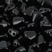 Cuentas de vidrio checa dos agujeros Nib-Bit 6x5mm Jet x10g