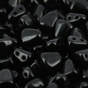 Cuentas de cristal checo dos agujeros Nib-Bit 6x5 mm - Jet x10g