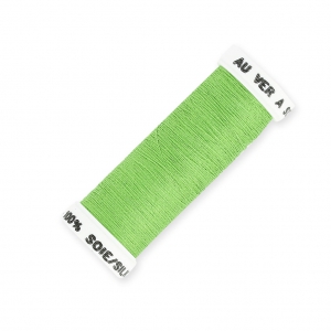 Hilo para bordar para bordado sobre tul de seda de Lunéville Seda surfine Verde (659) x100m