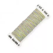 Fil à broder pour broderie de Lunéville métallisé au sextant tressé 4 Arlequin (037) x10m
