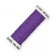 Fil à broder pour broderie de Lunéville métallisé au sextant tressé 4Violet (012) x10m