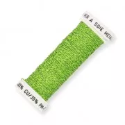 Fil à broder pour broderie de Lunéville métallisé au sextant tressé 4 Vert Clair (025) x10m