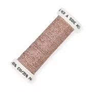 Fil à broder pour broderie de Lunéville métallisé au sextant tressé 4 Doré Rose (013) x10m