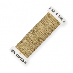 Fil à broder pour broderie de Lunéville métallisé au sextant tressé 4 (002) x10m