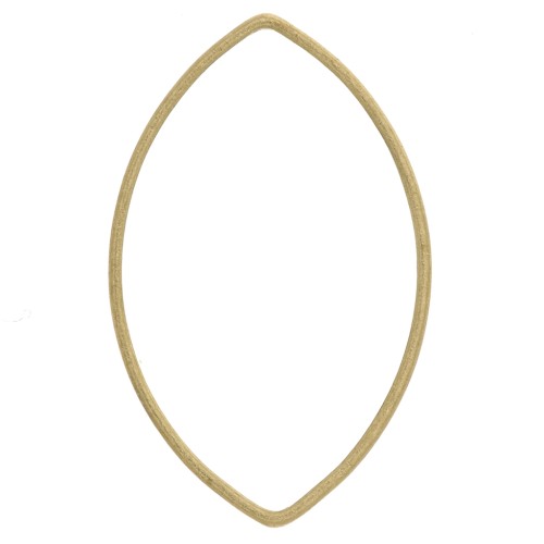 Anilla para montaje y tejido navette trabajada 21x13 mm de latón bruto