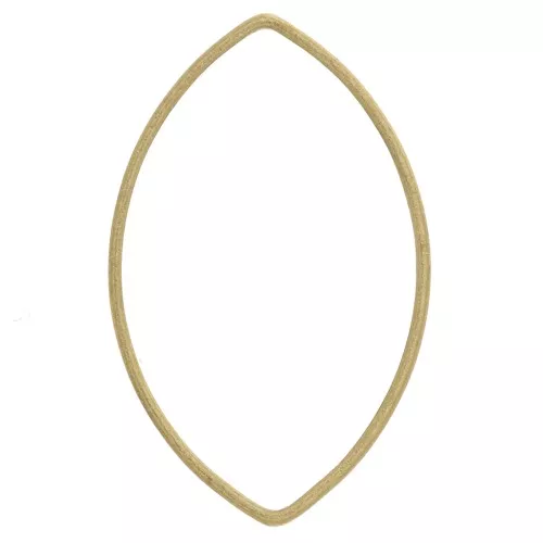 Anilla para montaje y tejido navette trabajada 21x13 mm de latón bruto