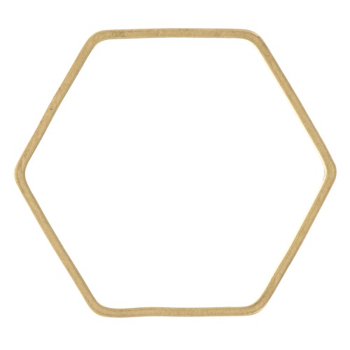 Anilla para montaje y tejido hexágono 21x19 mm de latón bruto x1