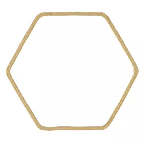Anilla para montaje y tejido hexágono 21x19 mm de latón bruto x1