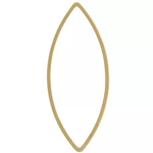 Anilla para montaje y tejido navette 41x17 mm de latón bruto
