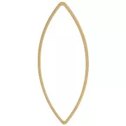 Anilla para montaje y tejido navette 28x9 mm de latón bruto