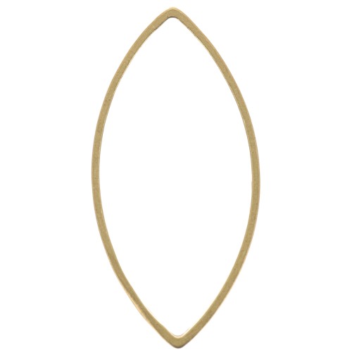 Anilla para montaje y tejido navette 22x11 mm de latón bruto