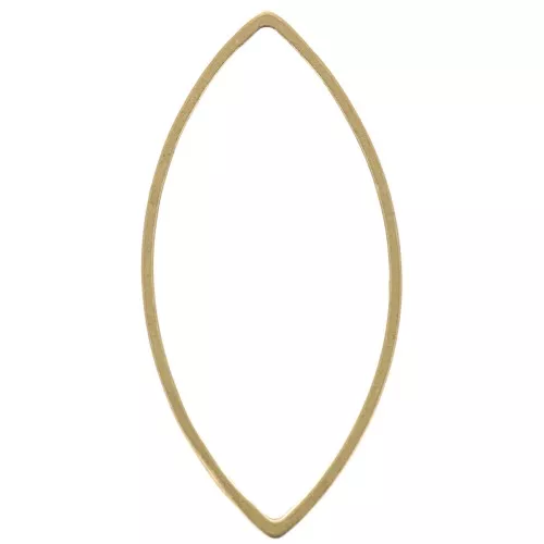 Anilla para montaje y tejido navette 22x11 mm de latón bruto