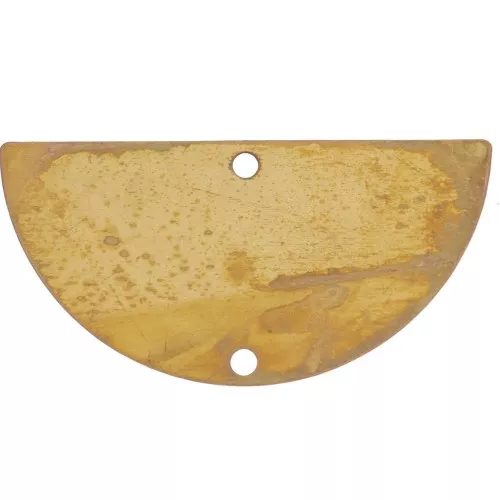 Anilla para montaje y tejido 2 agujeros media luna 30x15 mm latón bruto