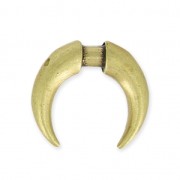 Dije de metal forma media luna ou corne a personalizar 15mm gold bronce x1|raw }}