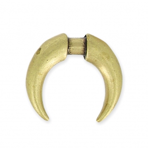 Dije de metal forma media luna ou corne a personalizar 15mm gold bronce x1