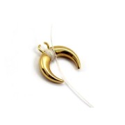 Dije de metal forma media luna ou corne a personalizar 15mm gold bronce x1