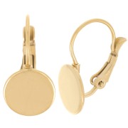 Ganchos para pendientes disco 10 mm de acero Inox dorado x2|raw }}