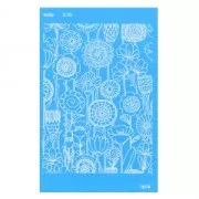 Silk Screen Moiko 74x105 mm - Diseño flores retro 6.06