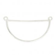 Entrepieza medio círculo 2 anillas a personalizar 20x37 mm Chapado en plata fin x1|raw }}