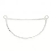 Entrepieza medio círculo 2 anillas a personalizar 20x37 mm Chapado en plata fin x1