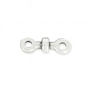 Componente con una arandela 12 mm para cordones de 1.5 mm plateado antiguo