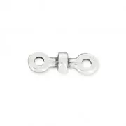 Componente con una arandela 12 mm para cordones de 1.5 mm plateado antiguo