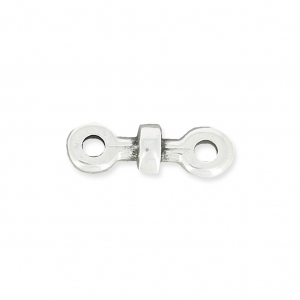 Componente con una arandela 12 mm para cordones de 1.5 mm plateado antiguo