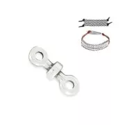 Componente con una arandela 12 mm para cordones de 1.5 mm plateado antiguo