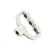 Terminal doble con 3 agujeros para tejido de cuentas y para cordón 1.5mm ar v