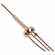 Terminal doble con 3 agujeros para tejido de cuentas y para cordón 1.5mm ar v