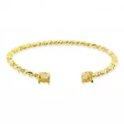 Pulsera en latón 17.5 cm engaste 1028/1088/1122 6 mm dorado con oro fino x1